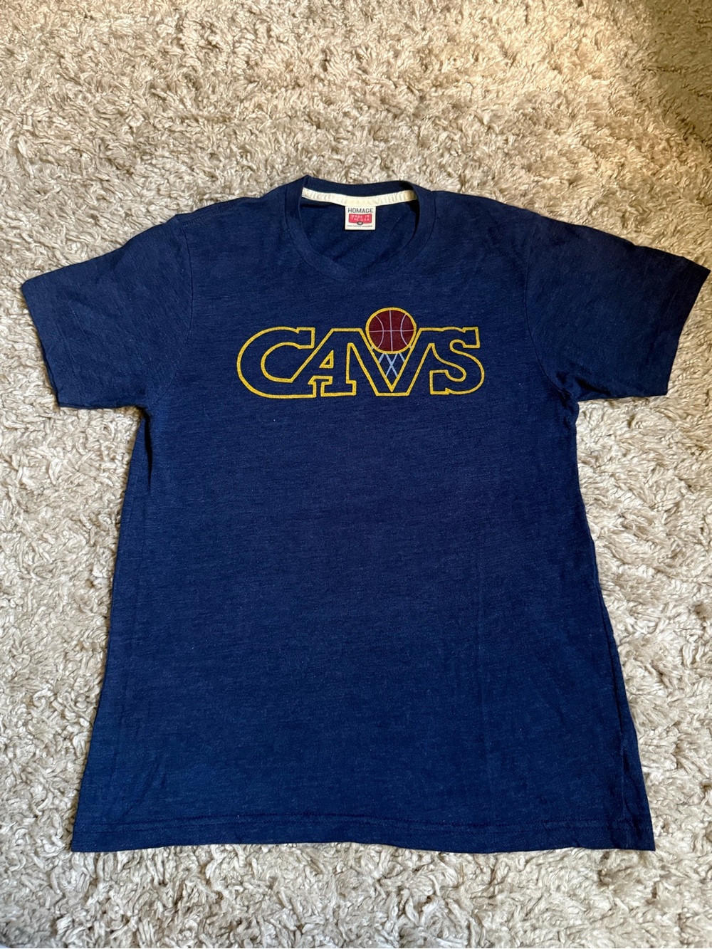 Homage Cleveland Cavaliers Single Stitch Tri-Blend Tee Gray Medium